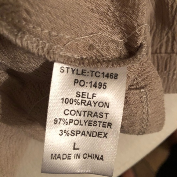 Taupe Pleated Swing Top - Picture 4 of 4